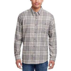 Weatherproof Vintage Plaid Flannel Button Down Shirt Men’s XL Gray